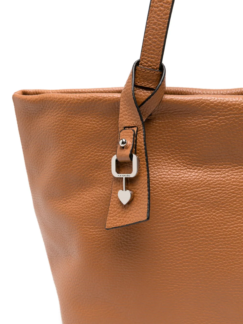 Cromia Heart-charm Leather Tote Bag In Brown
