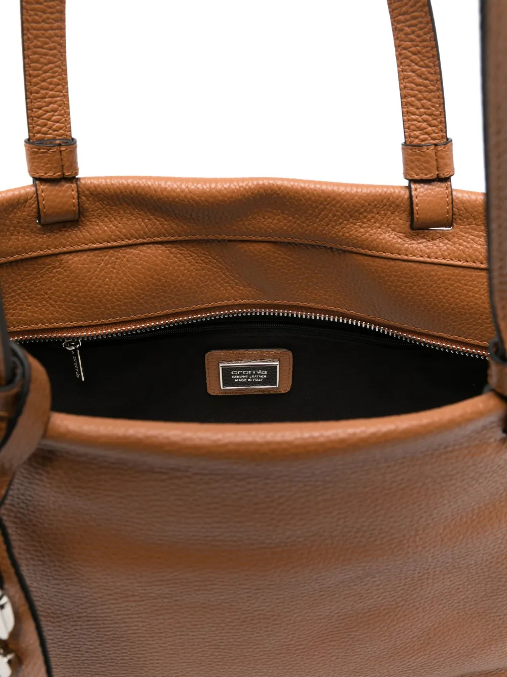 Cromia Heart-charm Leather Tote Bag In Brown