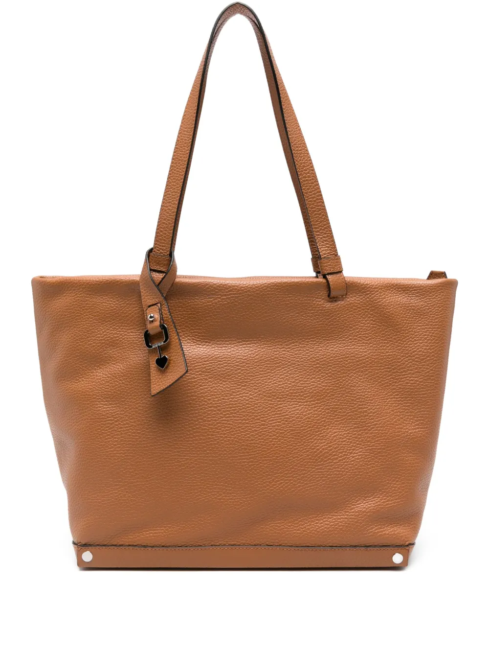 Cromia Heart-charm Leather Tote Bag In Brown