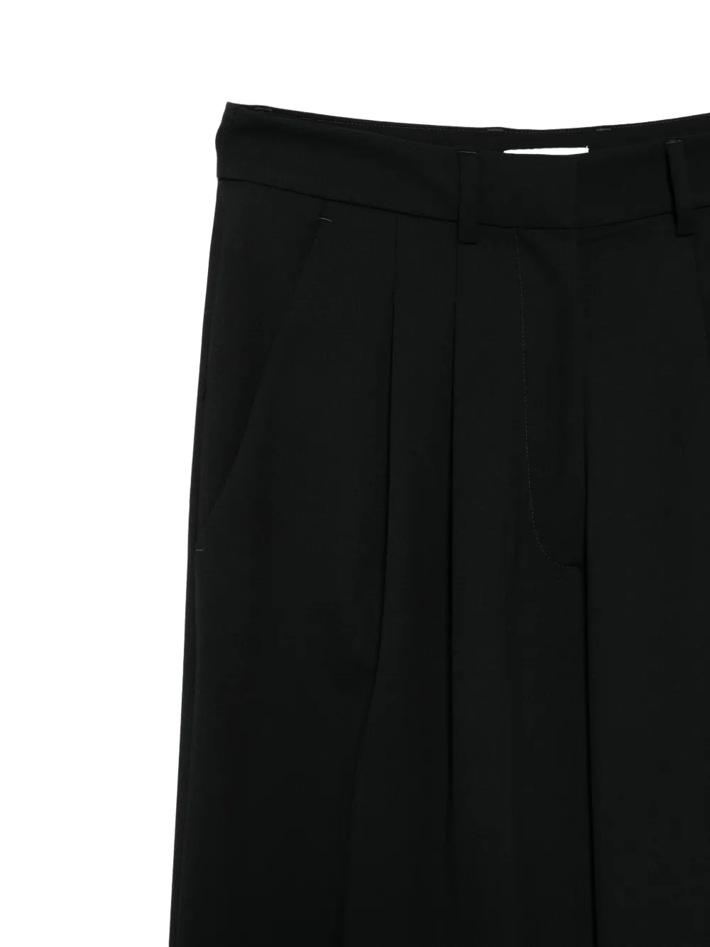Pt Torino Cropped Wide-leg Trousers With Clean Waistband In Black