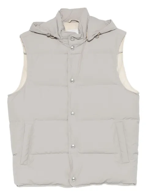 Eleventy hooded press-stud fastening gilet 