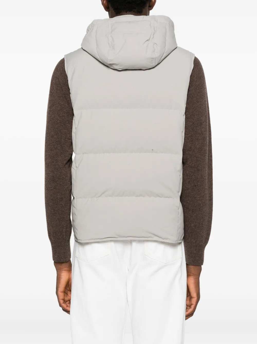 Eleventy Gilet met drukknoopsluiting en capuchon Grijs