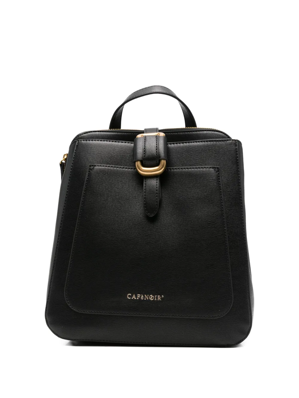 Cafènoir Buckle-detail Flap Backpack In Black