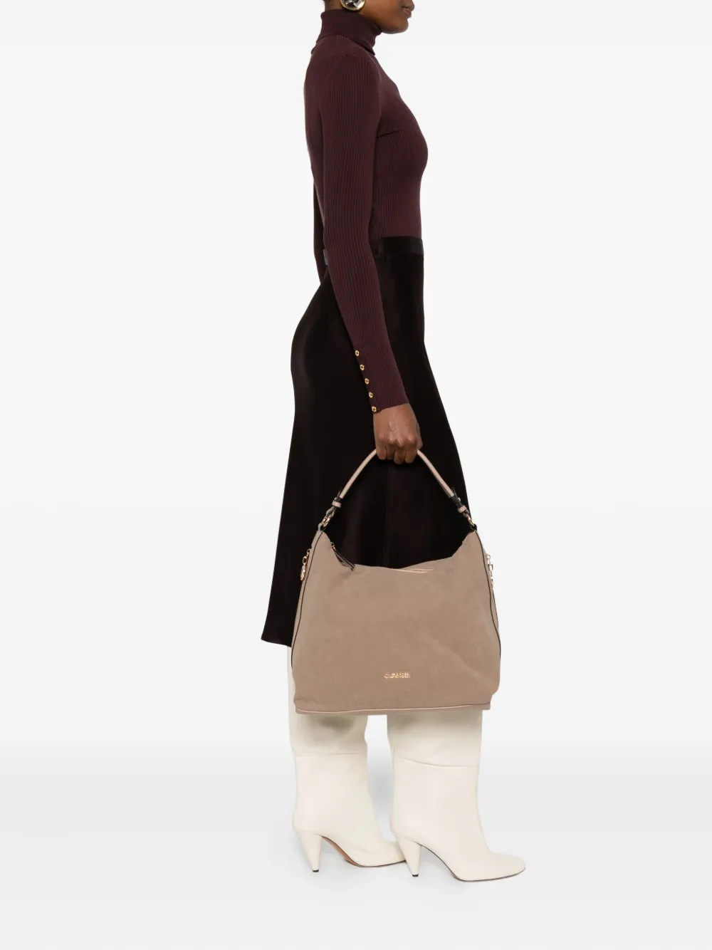 Cafènoir Zip-fastening Shoulder Bag In Neutral