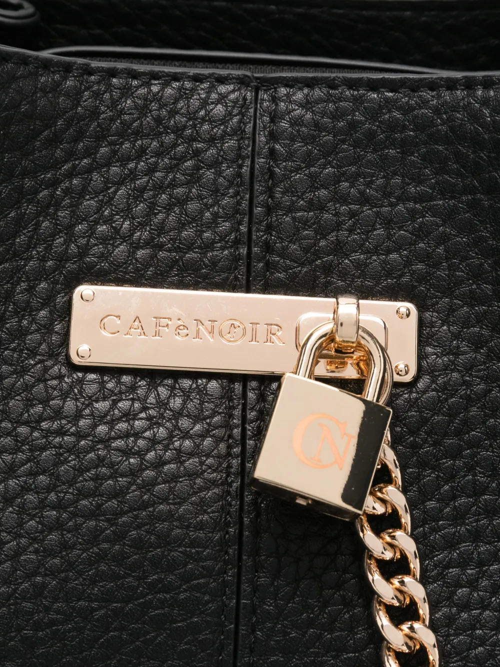 Cafènoir Padlock Chain Tote Bag In Black