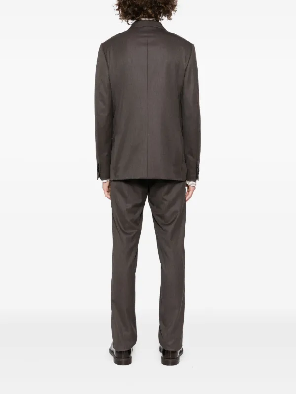 Zegna ウール スーツ | ブラウン | FARFETCH JP