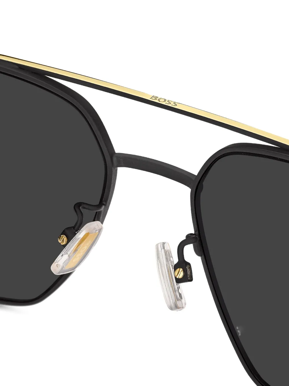 Hugo Boss Square Sunglasses In Gold