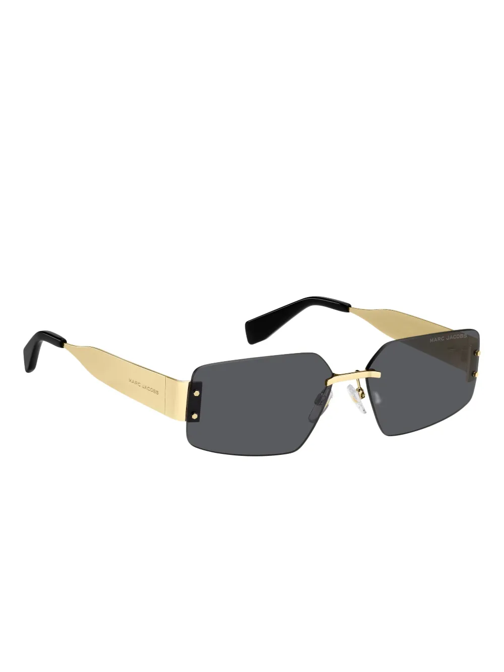 Marc Jacobs Eyewear Zonnebril met rechthoekig montuur en kettingbandje GOLD BLACK 2