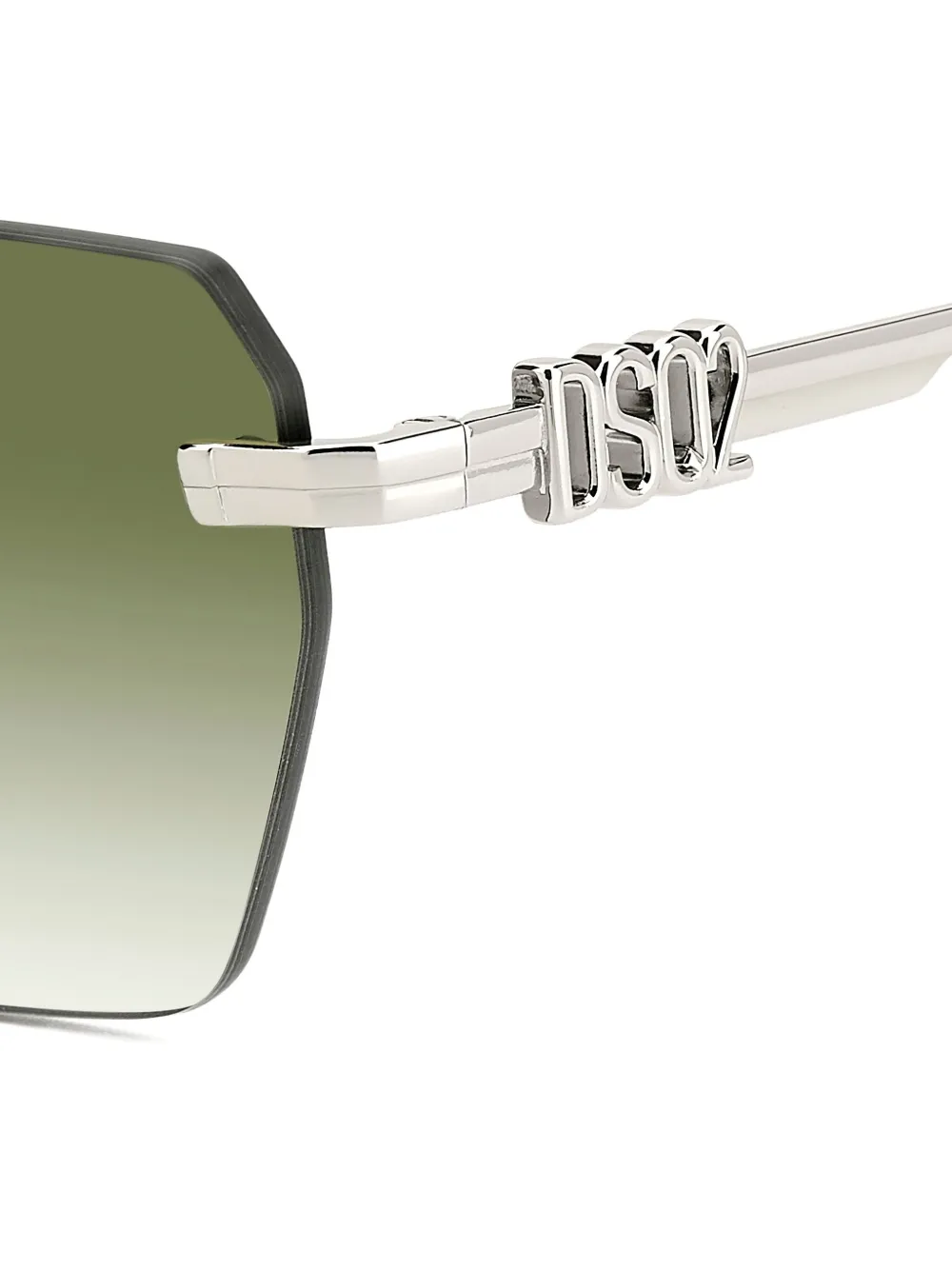 Dsquared2 Logo-plaque Rimless Sunglasses In Green