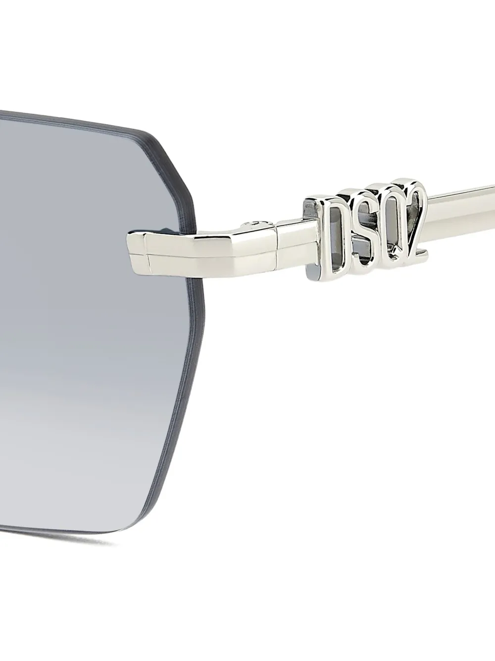Dsquared2 Logo-plaque Geometric Sunglasses In Gray