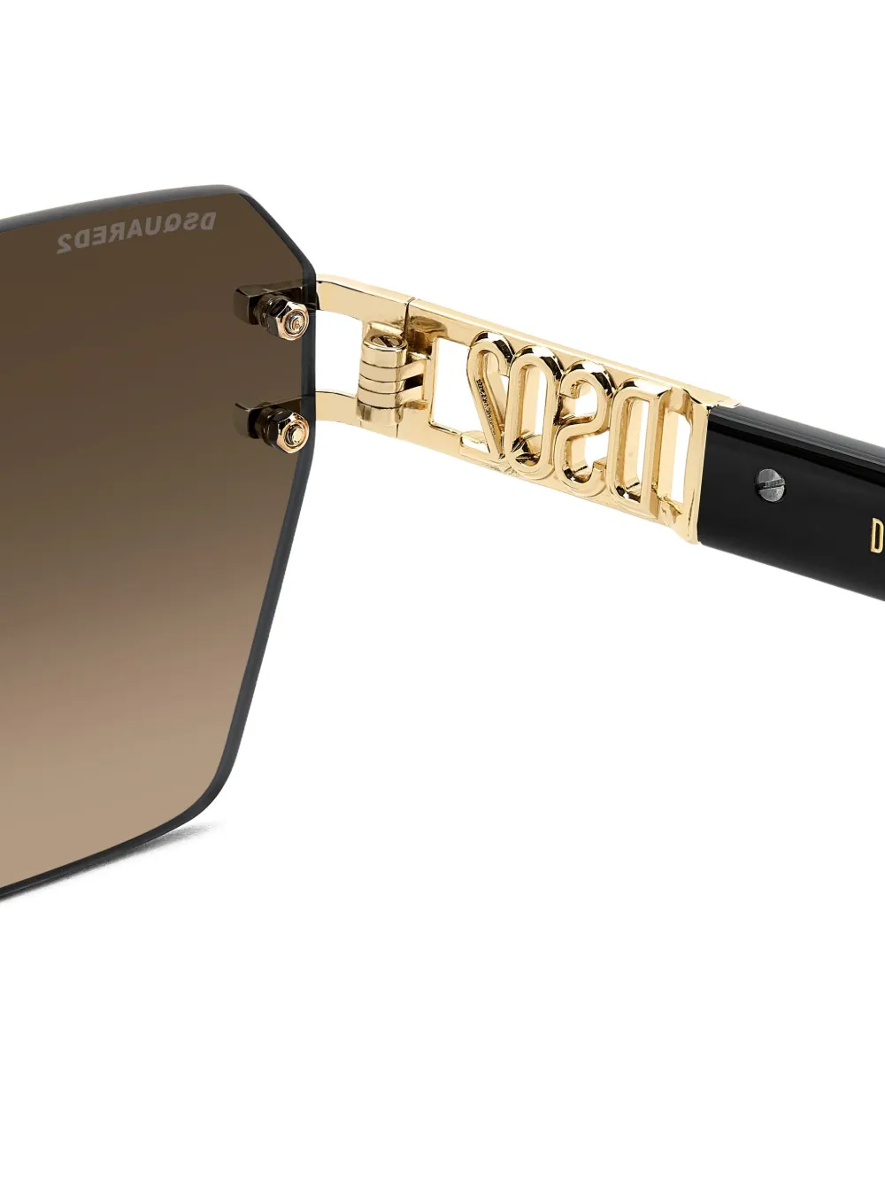 DSQUARED2 EYEWEAR Zonnebril met geometrisch montuur en logo Zwart