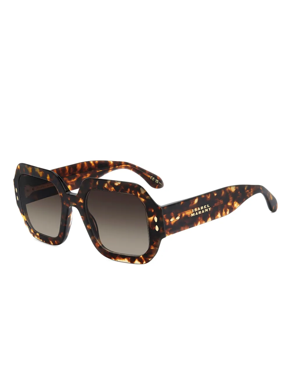 Isabel Marant Eyewear Zonnebril met geometrisch montuur en schildpadschild design - Bruin