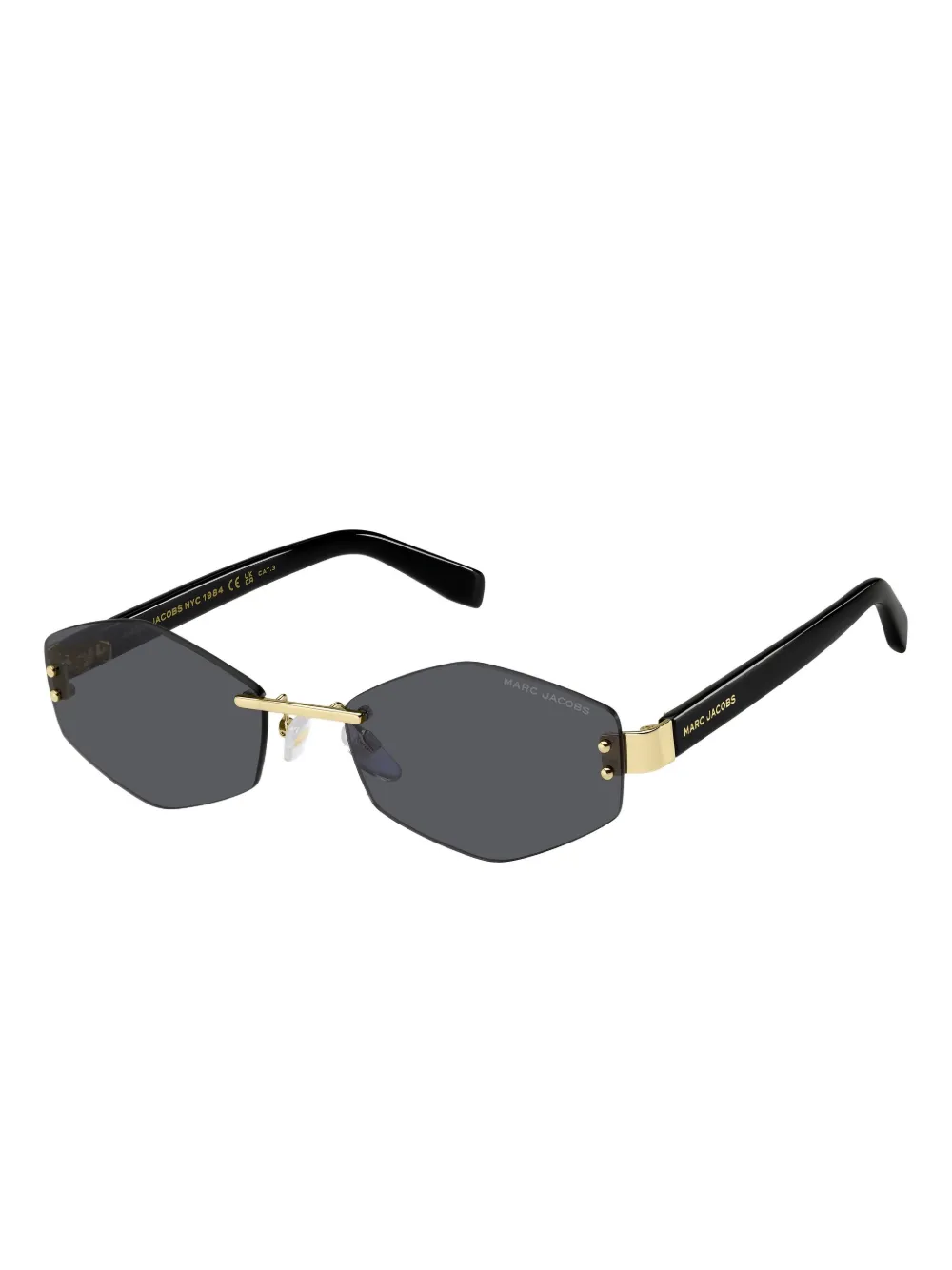 Marc Jacobs Eyewear geometric-frame chain-strap sunglasses - ブラック Marc Jacobs Eyewear geometric-frame chain-strap sunglasses - ブラック