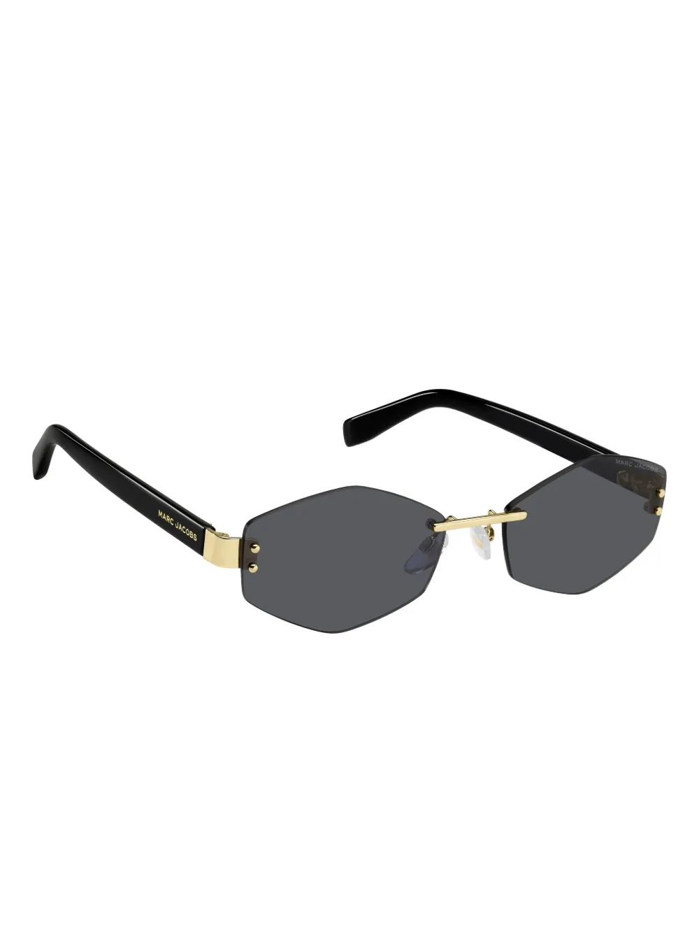 Marc Jacobs Eyewear Zonnebril met geometrisch montuur en kettingbandje - Zwart