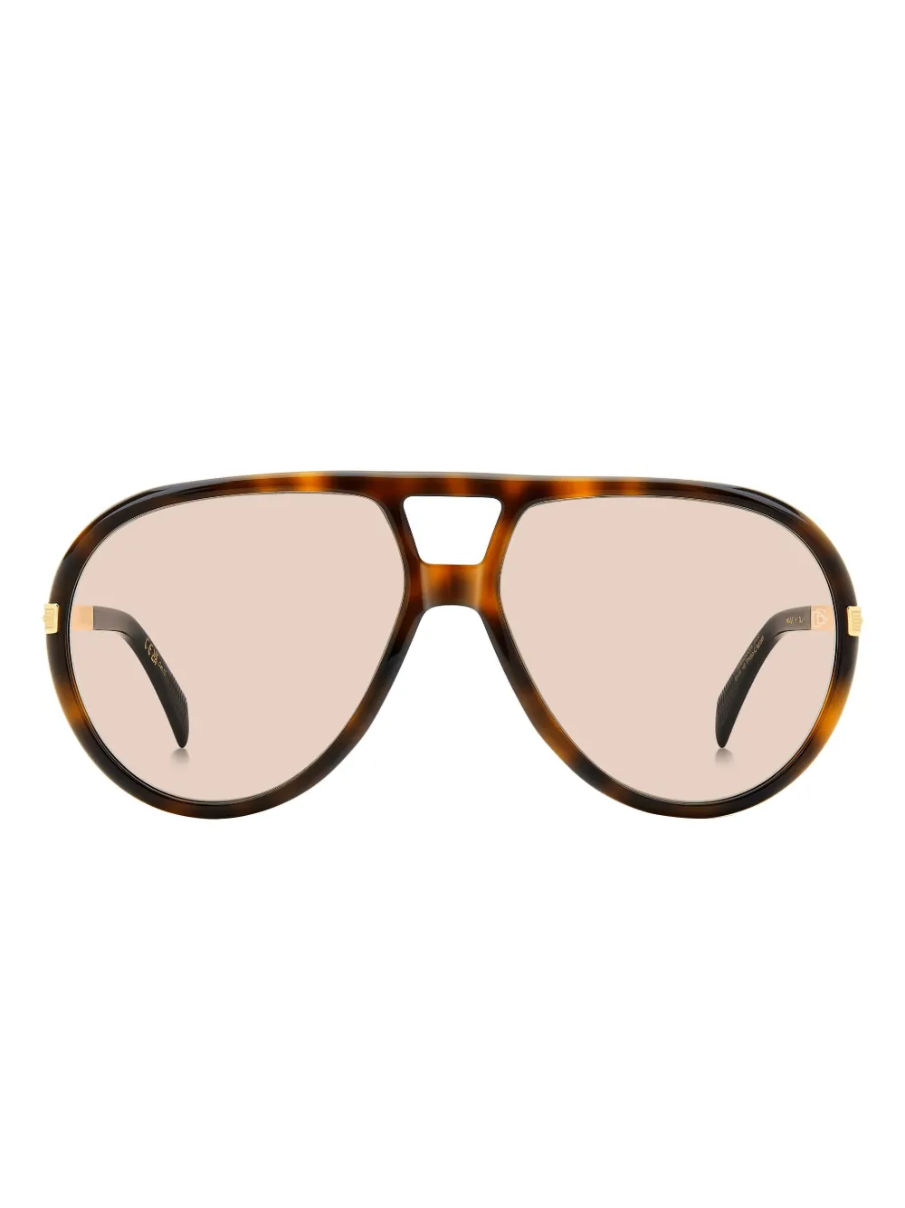 Eyewear by David Beckham tortoiseshell-effect pilot-frame sunglasses | Brown | Image 1