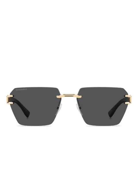DSQUARED2 EYEWEAR نظارة شمس بإطار هندسي وبروش شعار الماركة