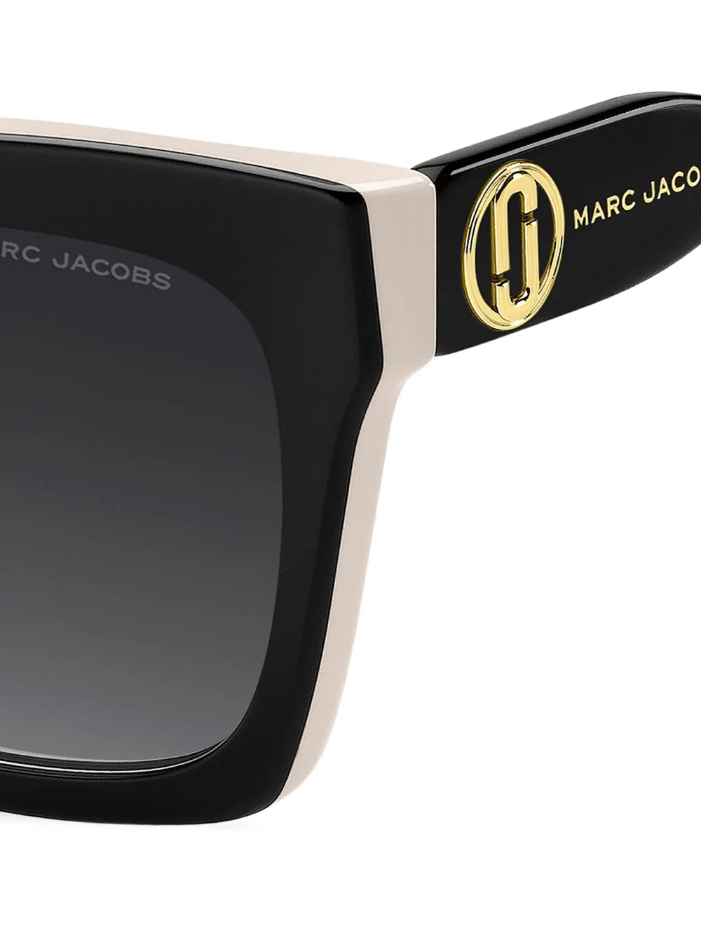 Marc Jacobs Logo-plaque Square-frame Sunglasses In Black