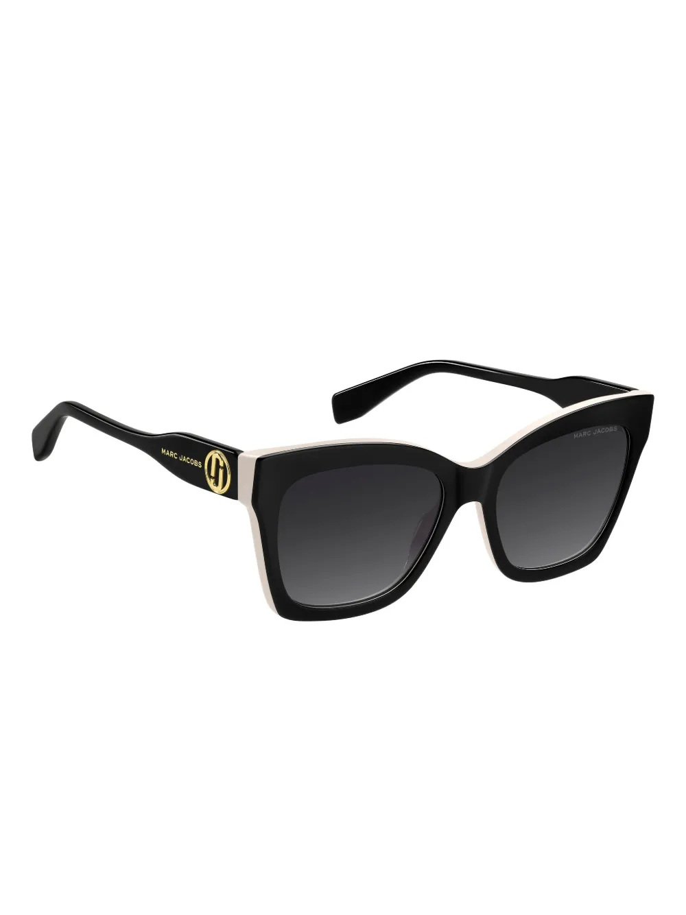 Marc Jacobs Logo-plaque Square-frame Sunglasses In Black