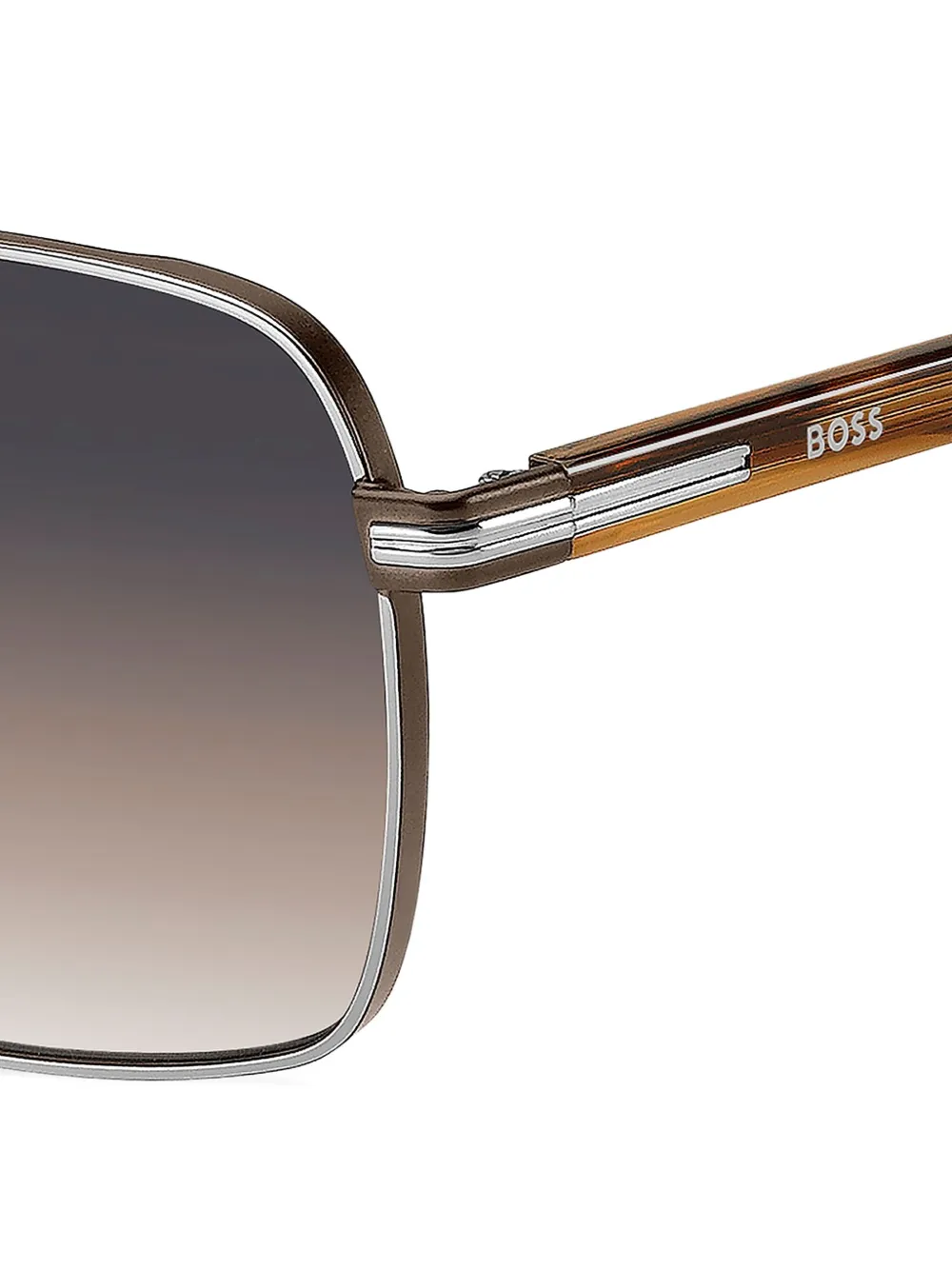 BOSS Zonnebril met vierkant montuur Zilver