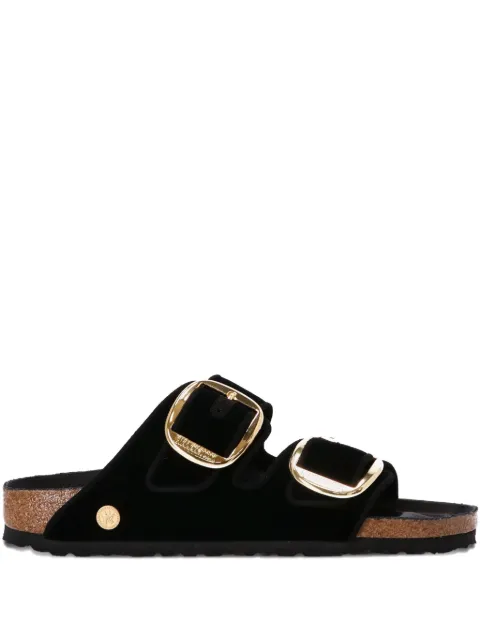 Birkenstock double buckle velvet sandals