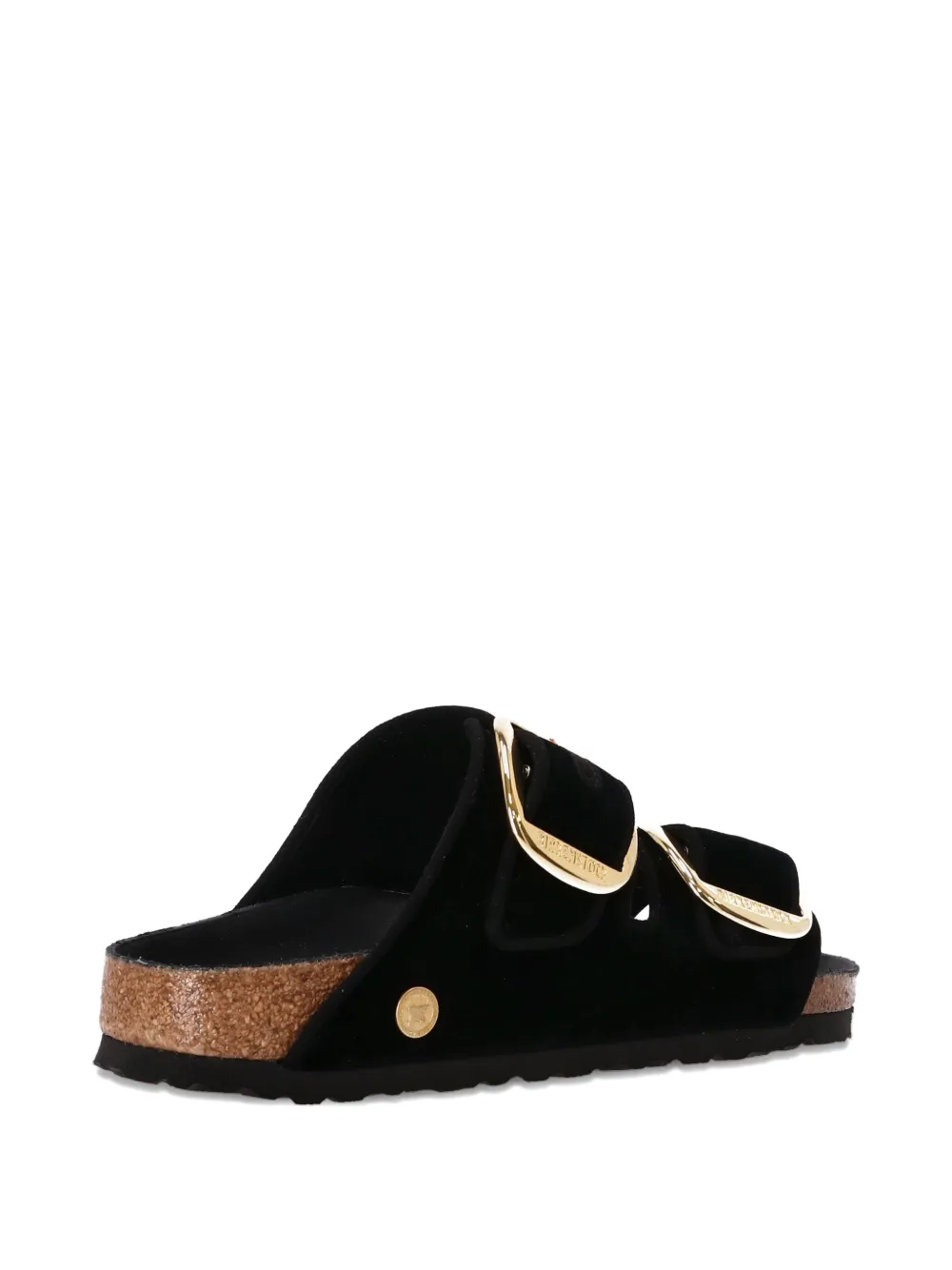 Birkenstock double buckle velvet sandals Black