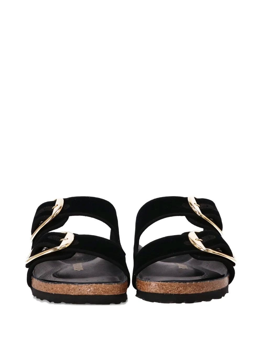 Birkenstock double buckle velvet sandals Black