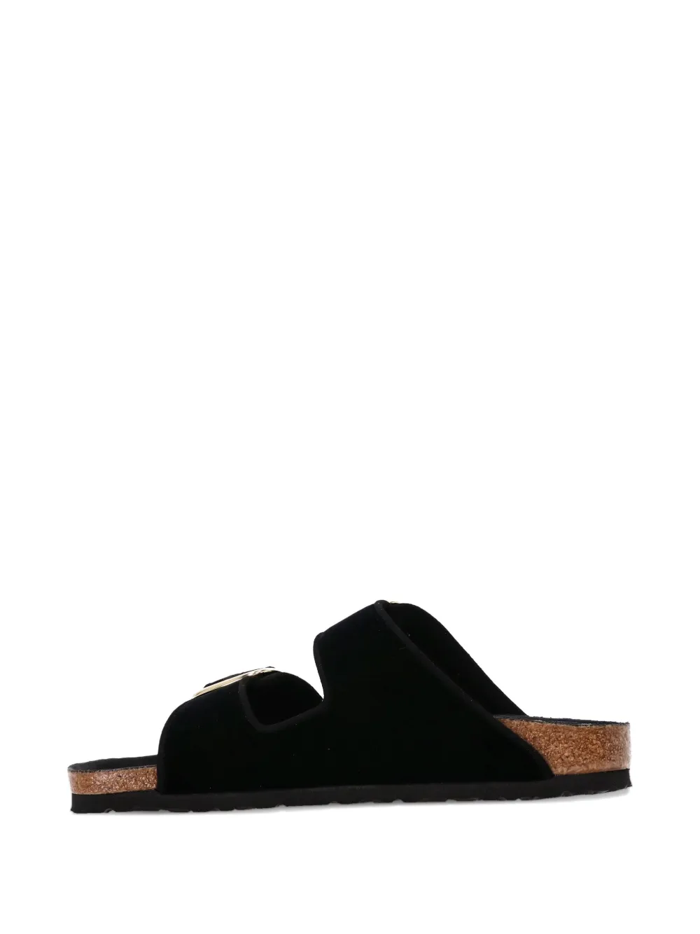 Birkenstock double buckle velvet sandals Black
