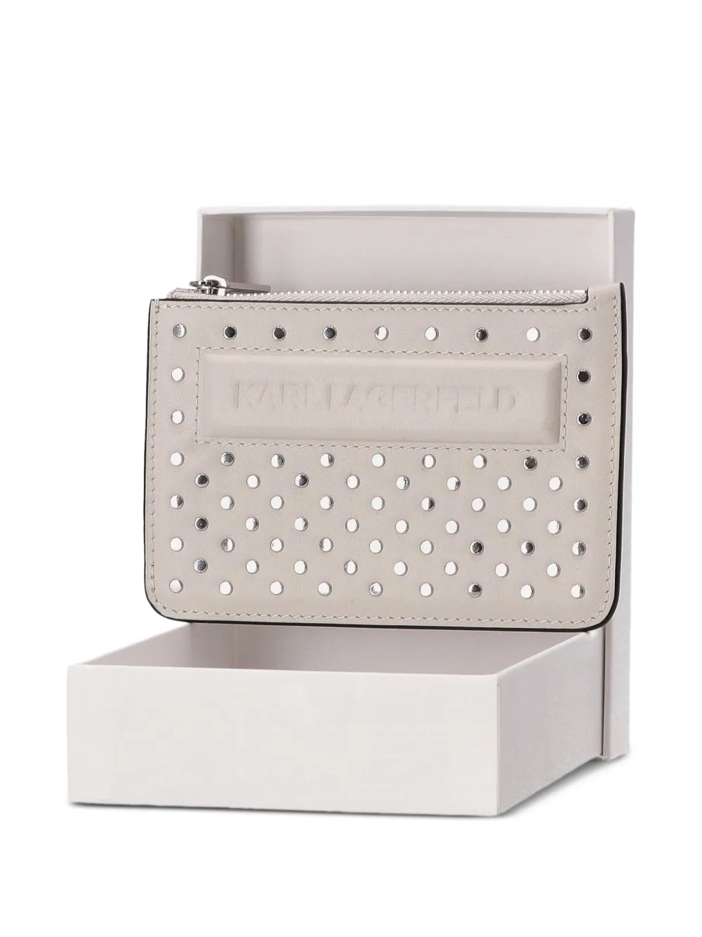 Karl Lagerfeld stud-embellished zipped wallet | ألوان محايدة | Image 1
