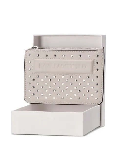 Karl Lagerfeld stud-embellished zipped wallet