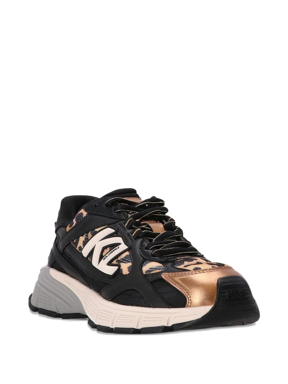 Karl Lagerfeld Sneakers met luipaardprint - Zwart
