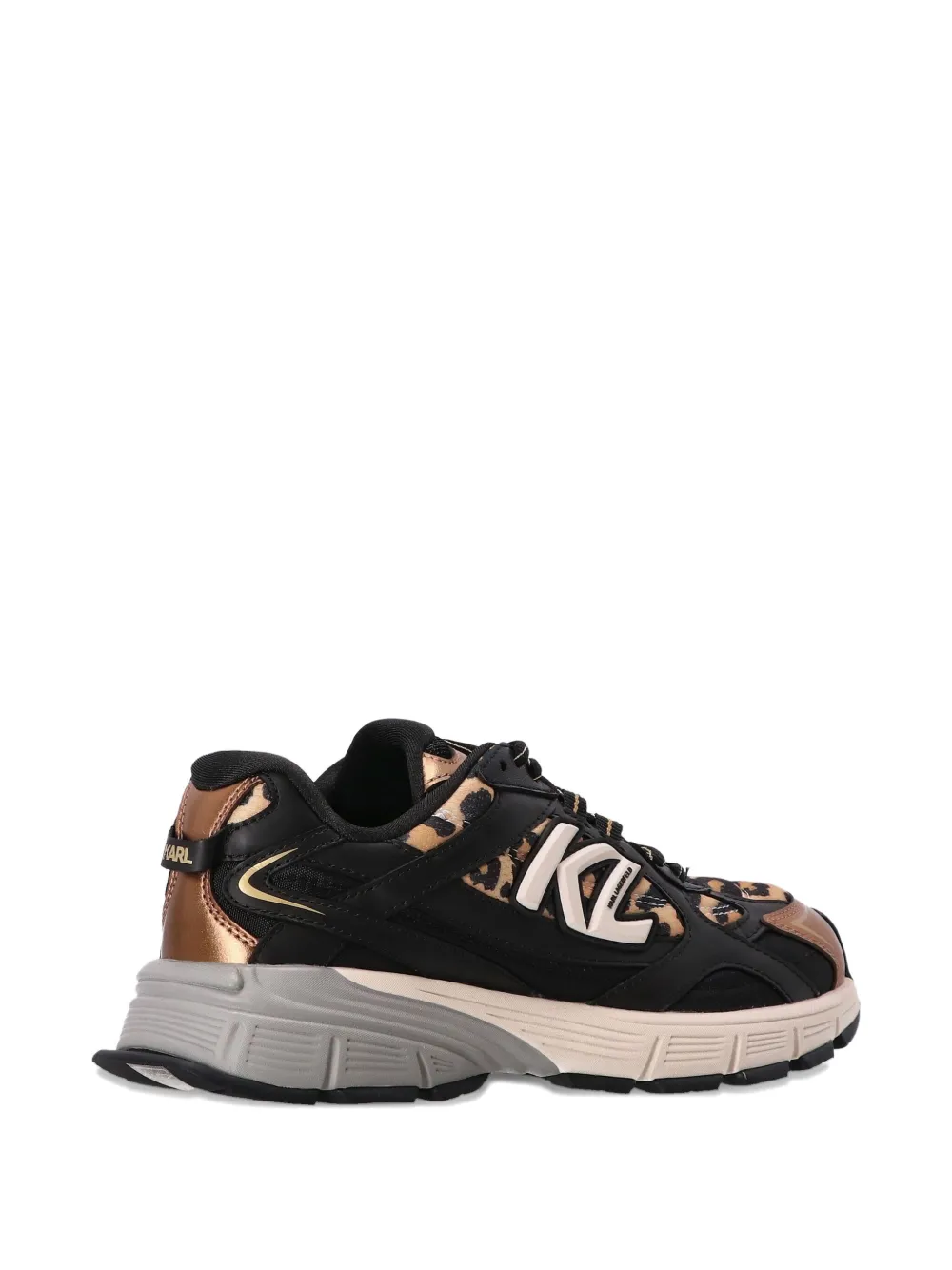 Karl Lagerfeld Leopard-print Sneakers In Black