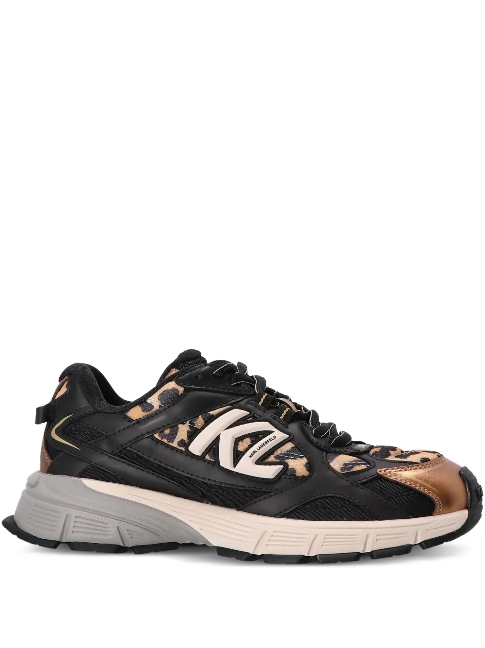 Karl Lagerfeld leopard-print sneakers | Black | Image 1