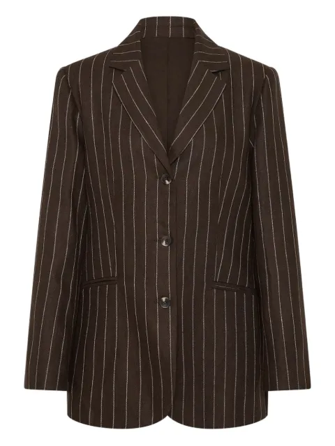 Posse blazer con botones y rayas diplomáticas estampadas
