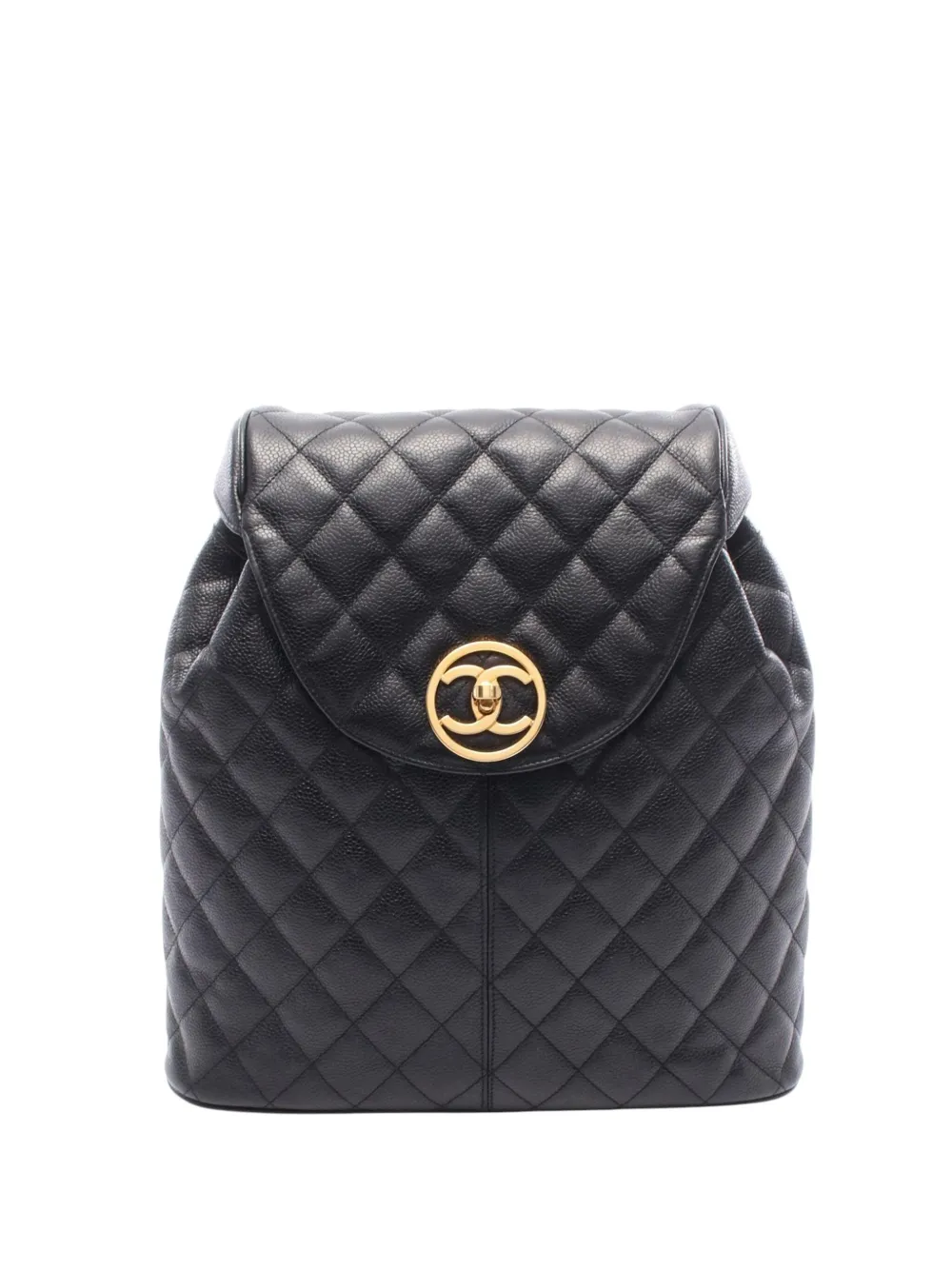 CHANEL Pre-Owned 1991-1994 ココマーク マトラッセ キャビア バックパック - ブラック CHANEL Pre-Owned 1991-1994 ココマーク マトラッセ キャビア バックパック - ブラック