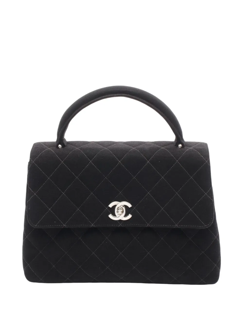 CHANEL Pre-Owned 1996-1997 ココマーク マトラッセ ジャージー ケリー ハンドバッグ - ブラック CHANEL Pre-Owned 1996-1997 ココマーク マトラッセ ジャージー ケリー ハンドバッグ - ブラック