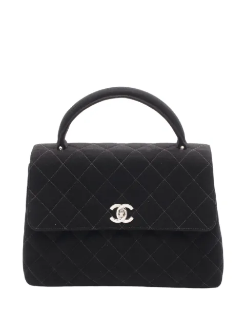 CHANEL Pre-Owned 1996-1997 CC Quilted Jersey Kelly Top Handle Bag handbag