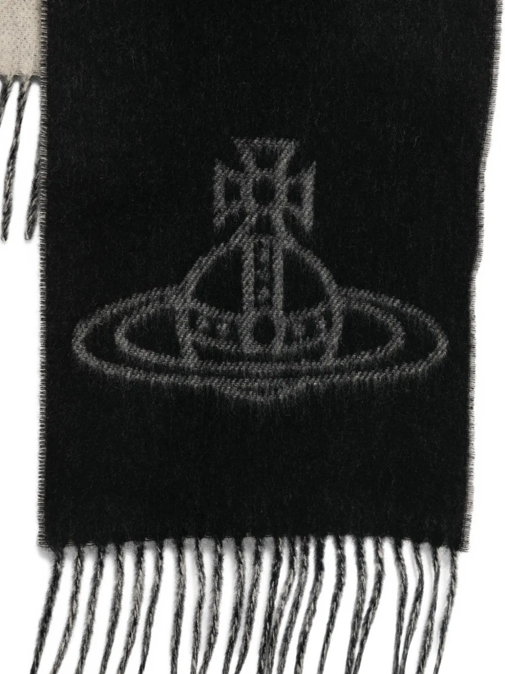 Vivienne Westwood orb fringed scarf - Zwart