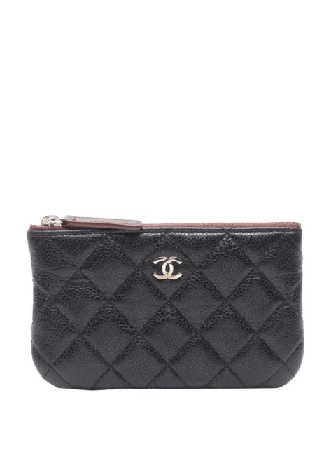 CHANEL Pre-Owned 2014 CC Quilted Caviar pouch
