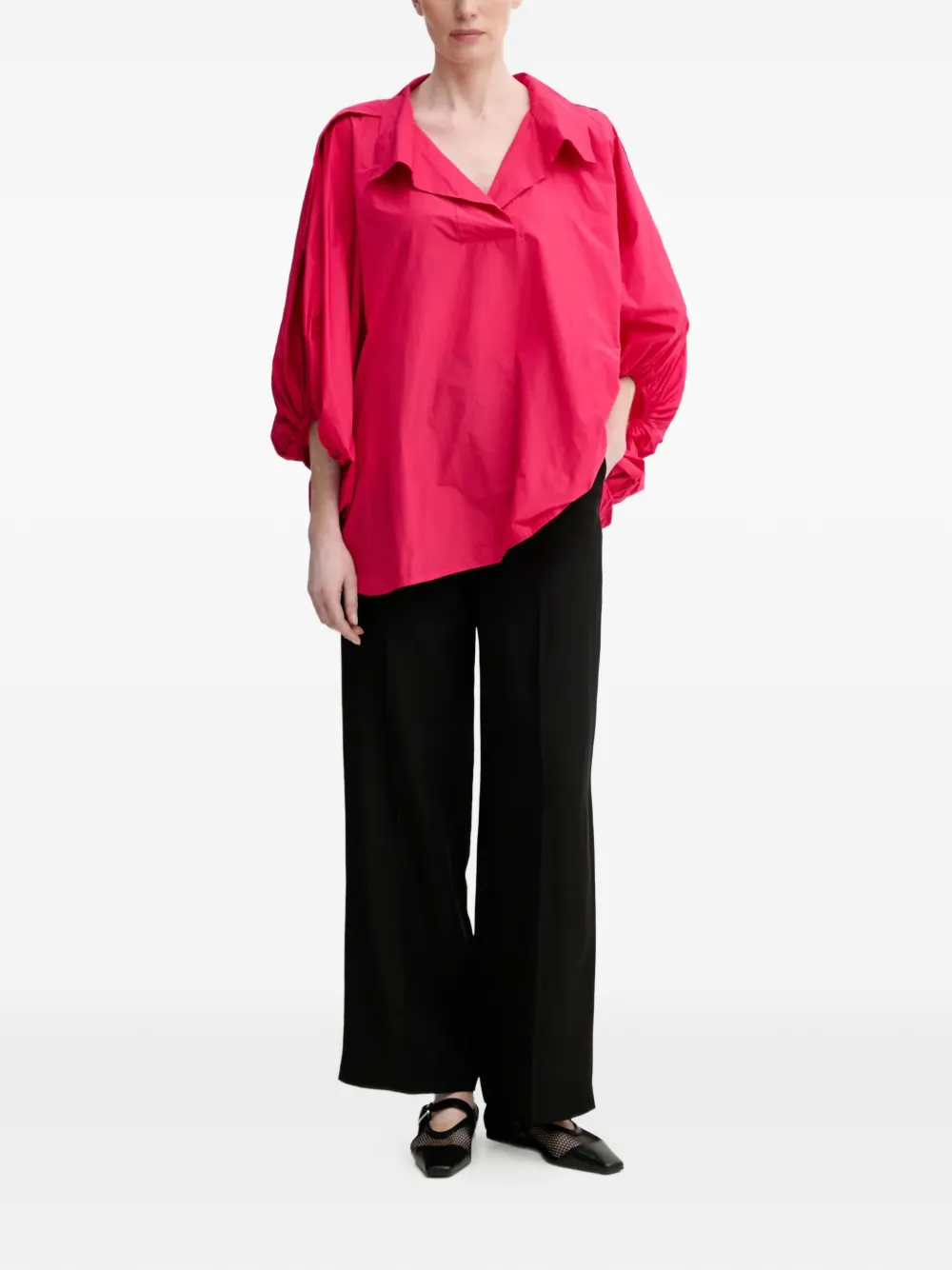 MMC STUDIO balloon-sleeve V-neck top | rosado | Image 1
