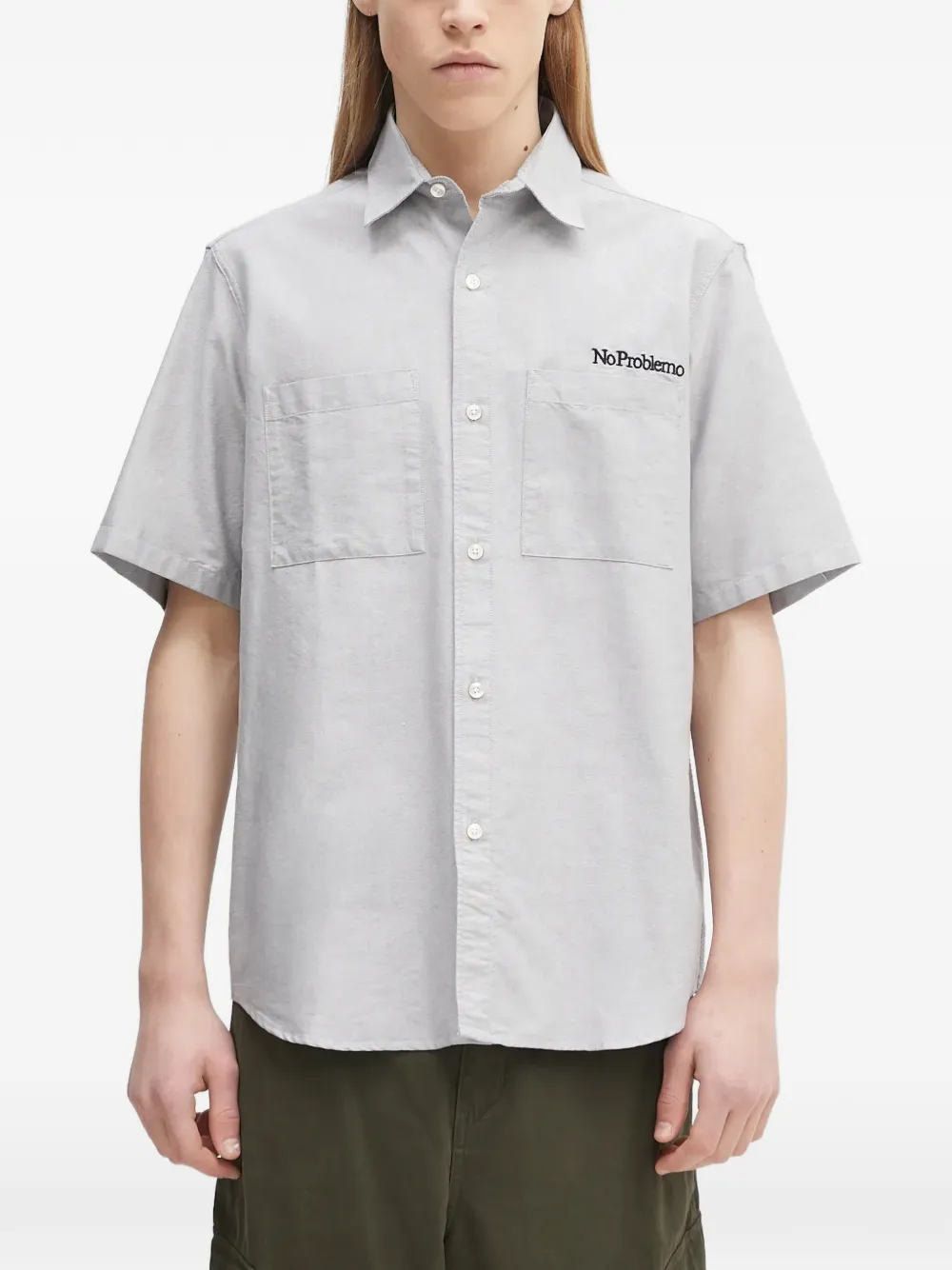 Aries logo-embroidered shirt - Grigio