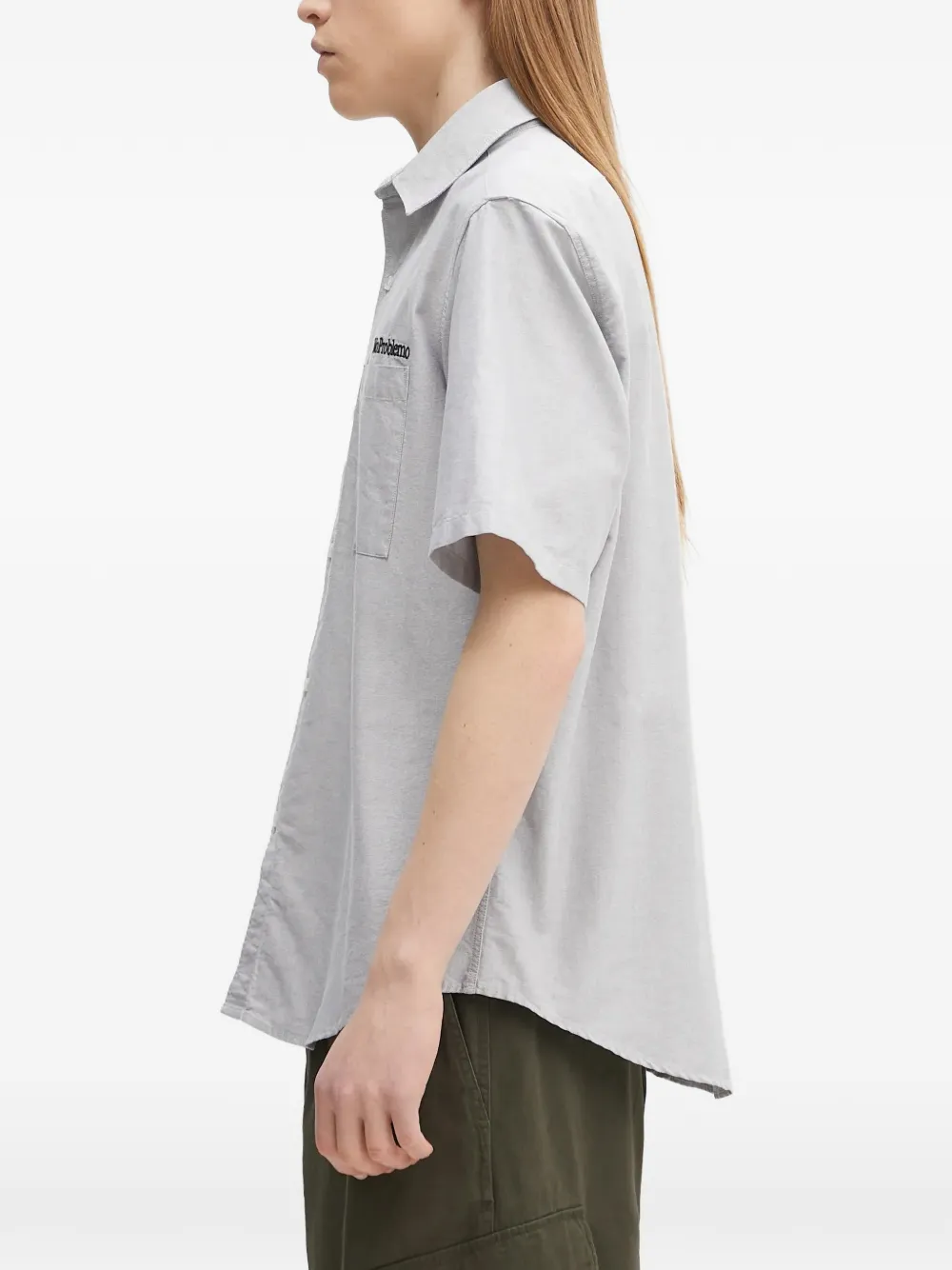  Aries Logo-embroidered Shirt - Grey 
