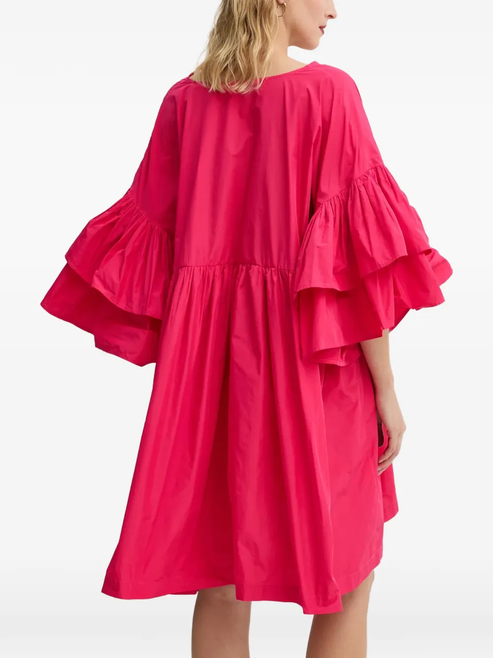 MMC STUDIO ruffled V-neck mini dress - Roze