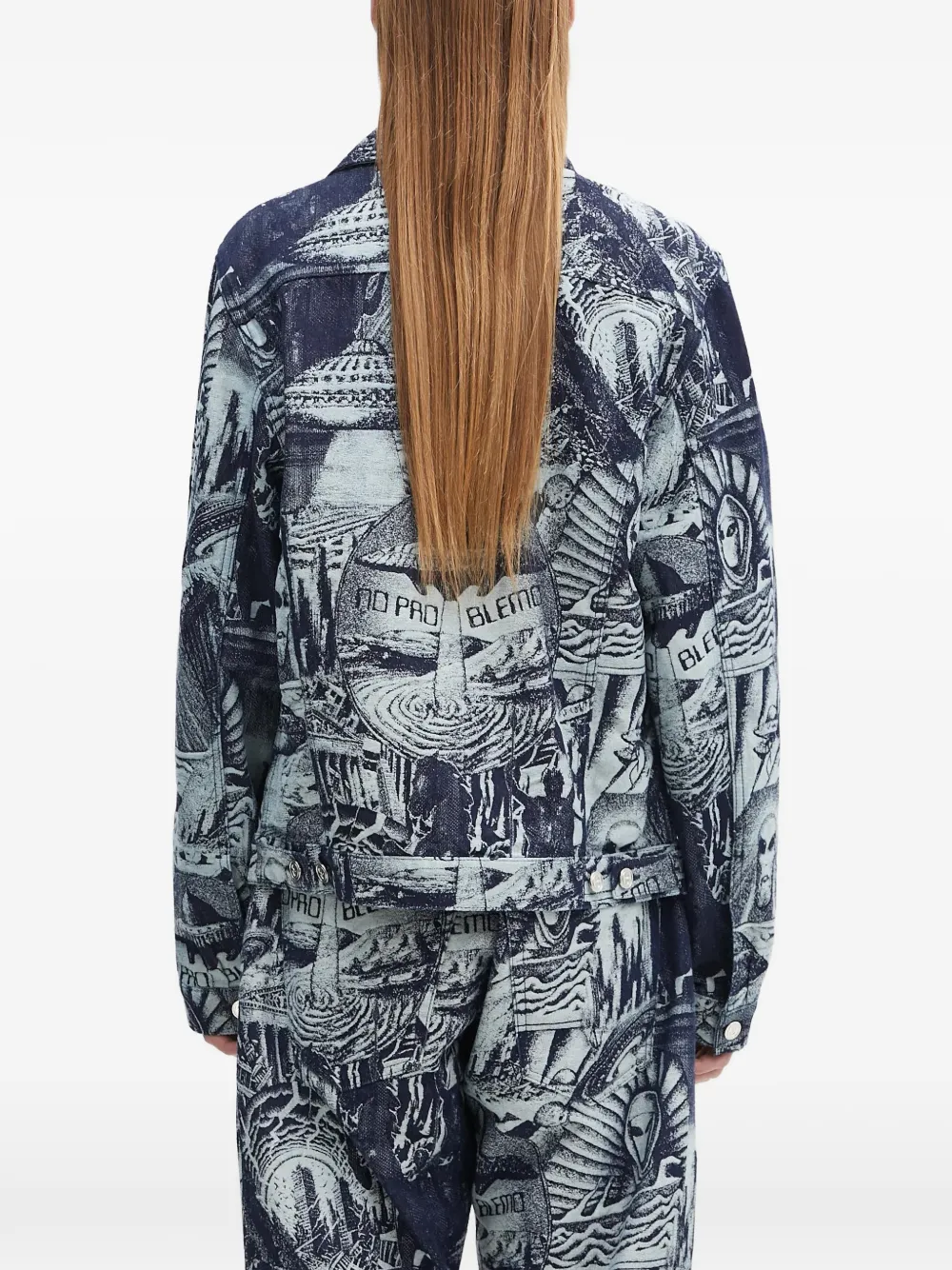  Aries Graphic-pattern Shirt Jacket - Blue 