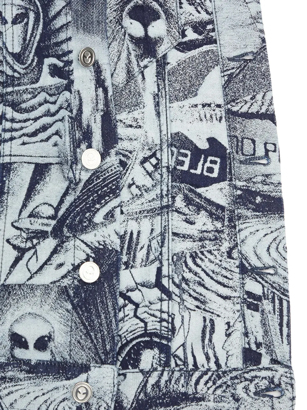 Aries Shirtjack met grafisch patroon Blauw