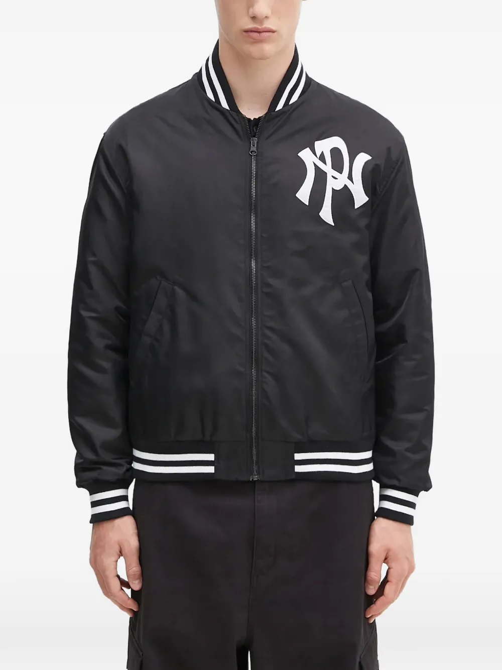 Aries logo-detail bomber jacket - Nero