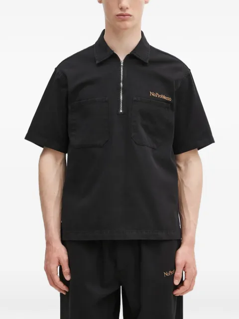 Aries logo-embroidered polo shirt
