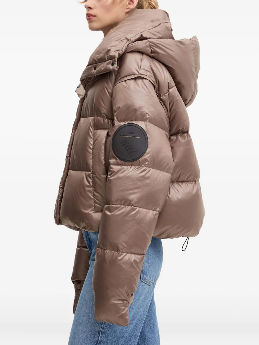 Mmc Studio Rafo Padded Hooded Jacket In Brown