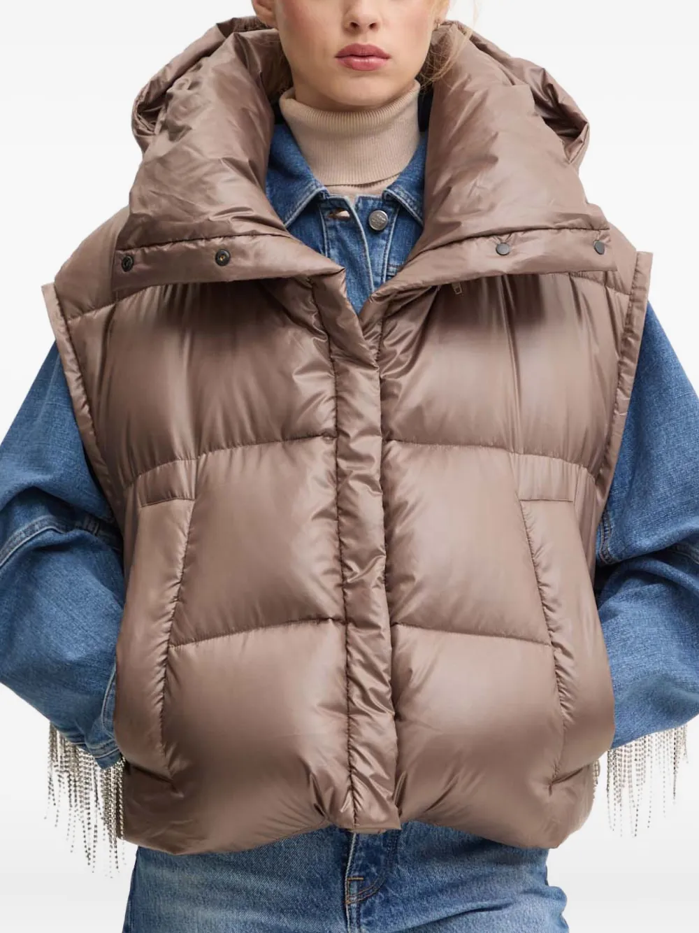 Mmc Studio Rafo Padded Hooded Jacket In Brown