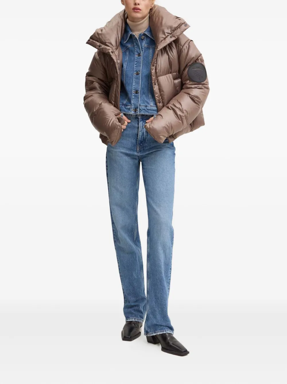 Mmc Studio Rafo Padded Hooded Jacket In Brown