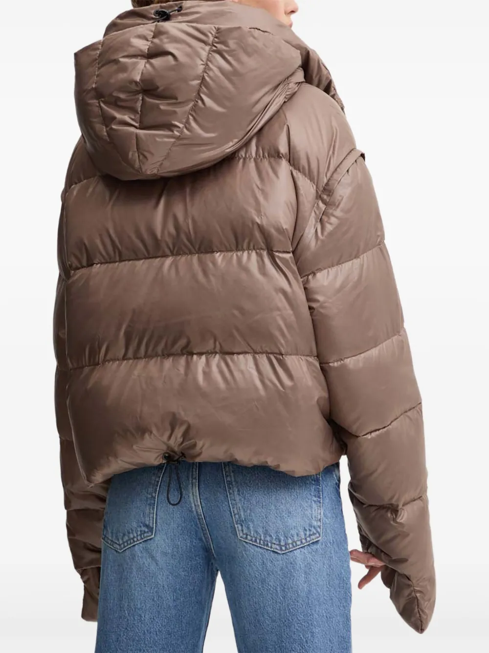 Mmc Studio Rafo Padded Hooded Jacket In Brown